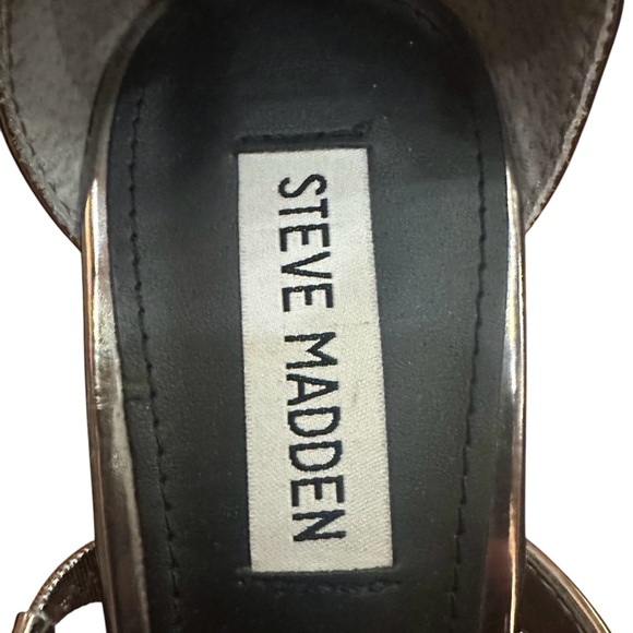 Steve Madden Women’s Metallic Ankle Strap Feelya Heels - Size 9.5 - Picture 3 of 11